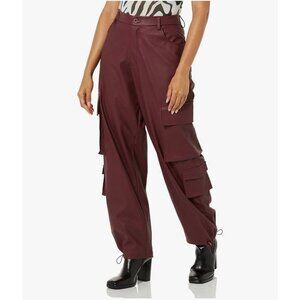 Terea Women's Anika Vegan Leather Cargo Pant size M NWT